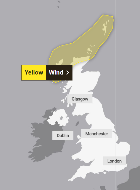 Eine gelbe Wetterwarnung für Wind am Mittwoch von 7 bis 19 Uhr