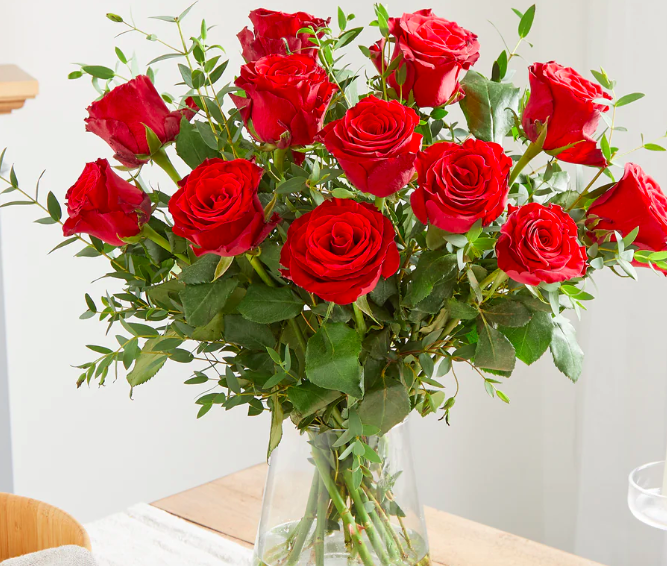 A dozen red roses is a classic Valentine's gift