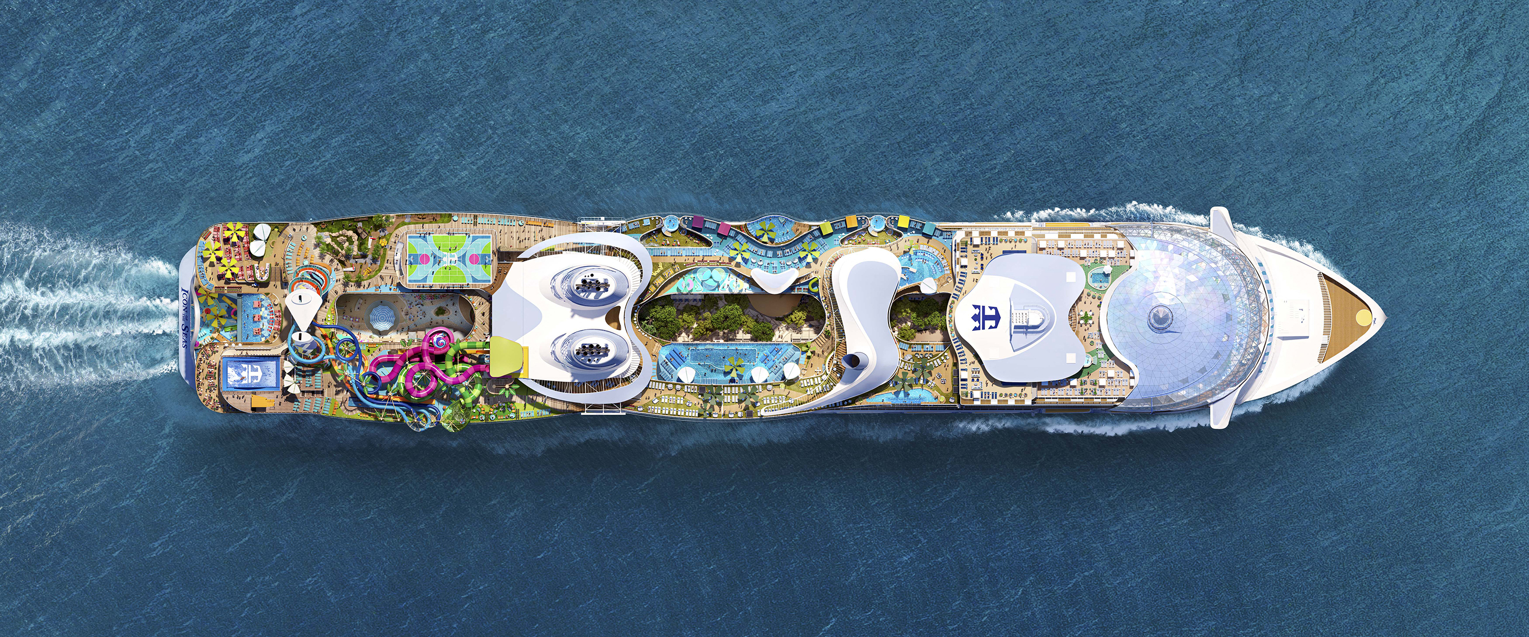 Die Icon of the Seas bietet Platz für 7.600 Personen, verfügt über acht verschiedene Zonen und mehr als 40 Restaurants und Bars