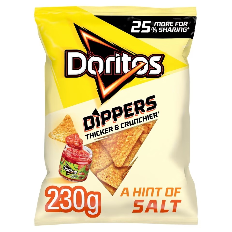 Sparen Sie 2 £ bei Doritos Dippers Tortillachips und einem Glas Doritos Salsa