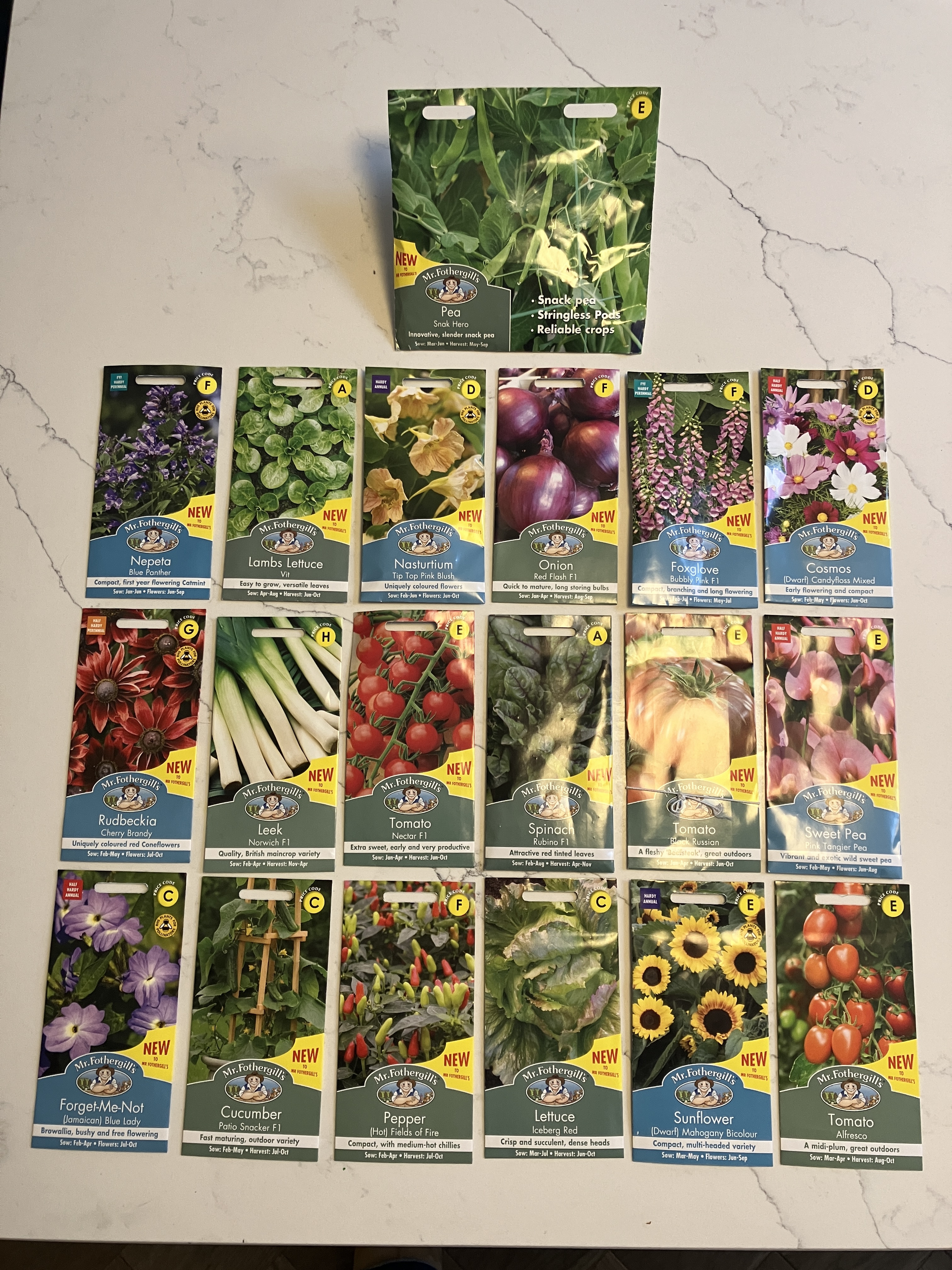 Gartenredakteurin Veronica hat eine Sammlung von Mr. Fothergills Samen für die Aussaat in diesem Jahr zusammengestellt