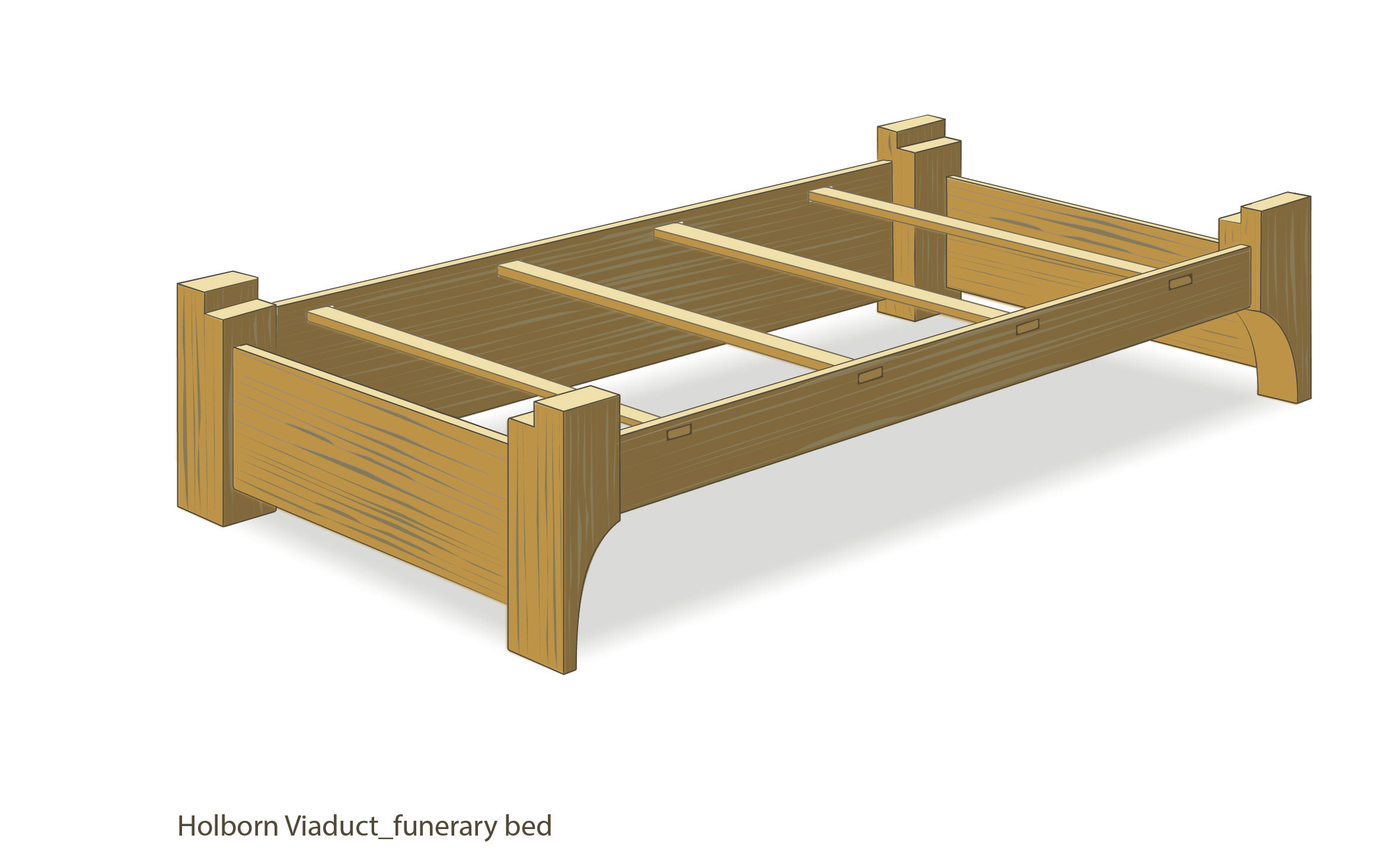 Das Bett ist aus hochwertigem Eichenholz gefertigt und hätte getragen werden können