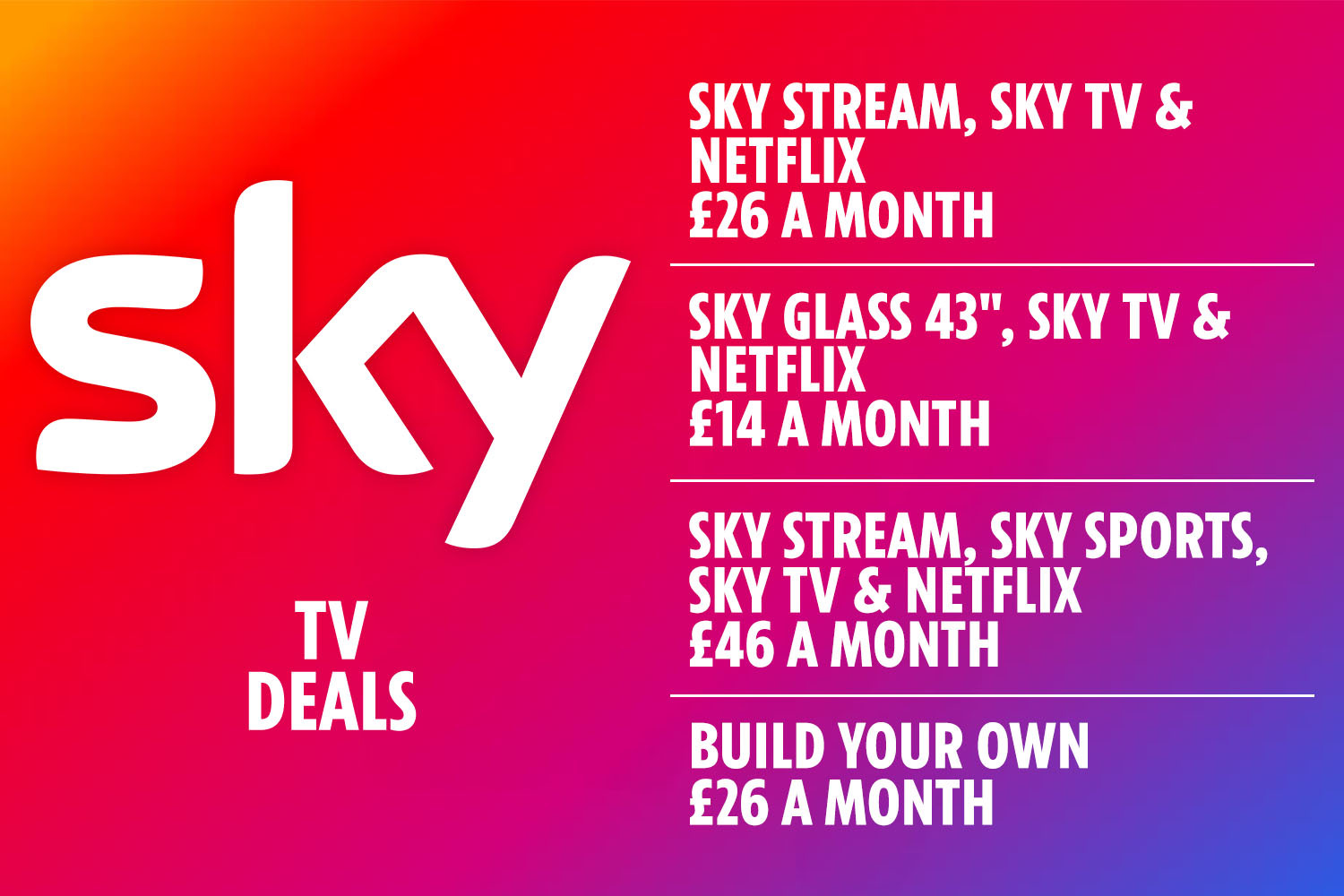 Sky entertainment stream deals could see you trial a bundle for free for one month