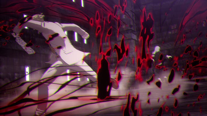 Jujutsu Kaisen: Cursed Clash-Screenshot von Nanami, der Mahito mit seinem verfluchten Werkzeug schlägt