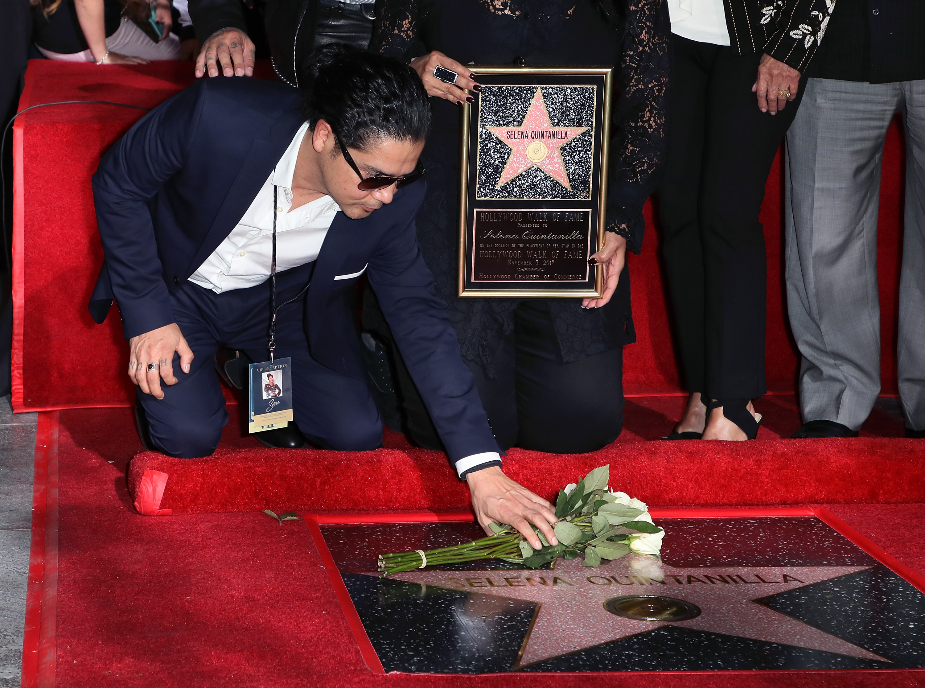 Chris Pérez bei der Enthüllung von Selenas posthumem Stern auf dem Hollywood Walk of Fame im Jahr 2017