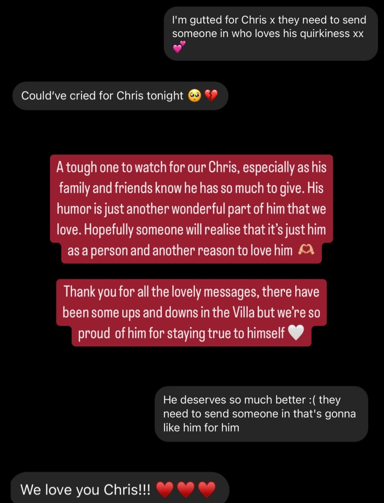 Chris‘ Familie teilte eine Erklärung und Kommentare, die den Star unterstützen
