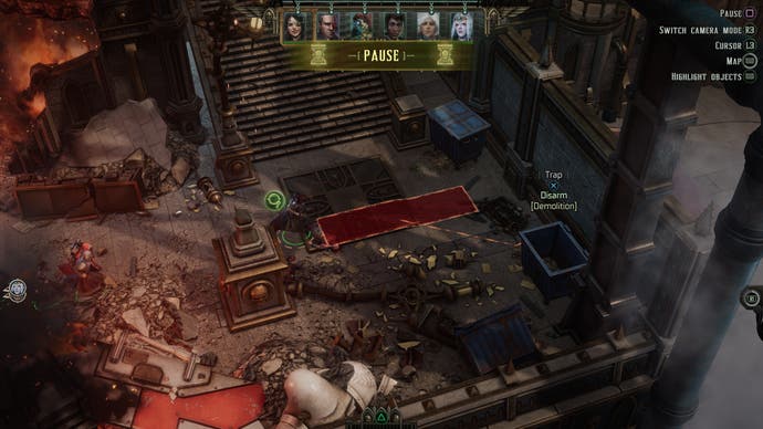 Ein Screenshot von Rogue Trader, der zeigt, wie eine Falle entdeckt wird.