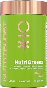 NutriGreen-Gummis enthalten eine große Portion Vitamine, darunter B12, B6 und D3