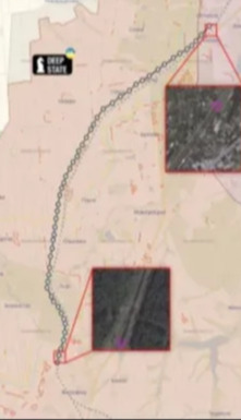 Satellitenbilder zeigen den „Zarenzug“ zwischen Olenivka und Volnovakha in der von der Ukraine besetzten Region Donezk