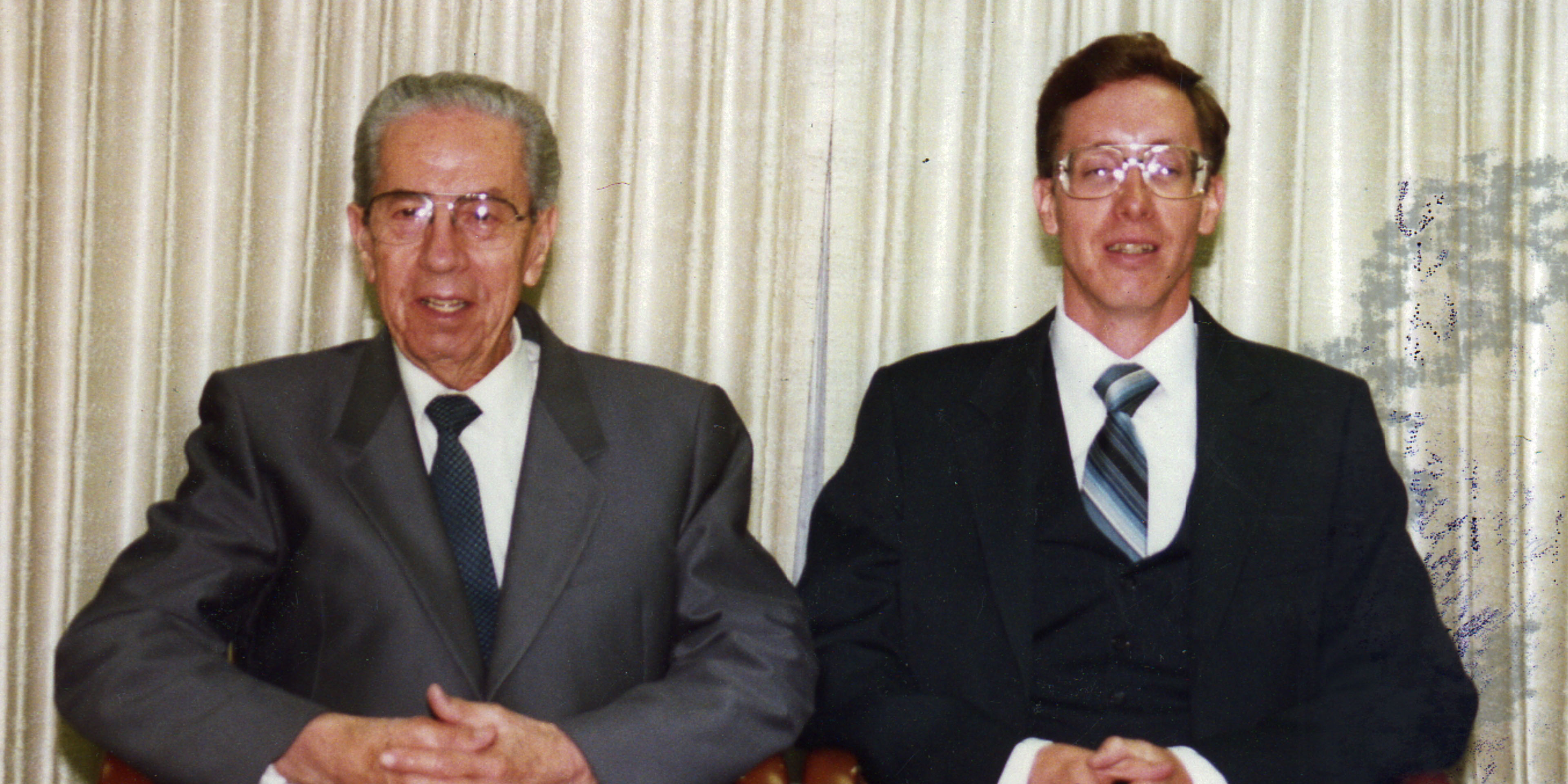 Rulon Jeffs (links), der Vater von Warren Jeffs (rechts)