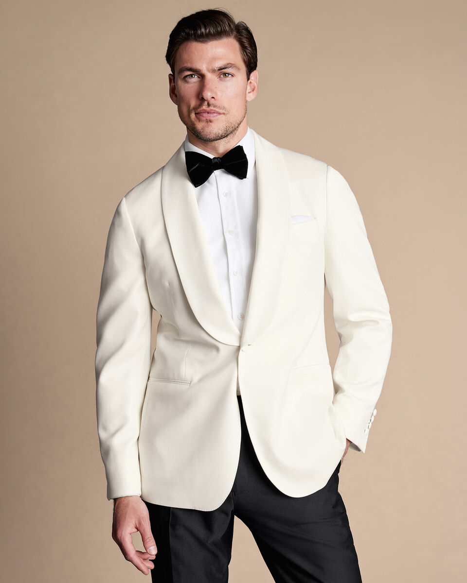 This white dinner jacket is a great formal option