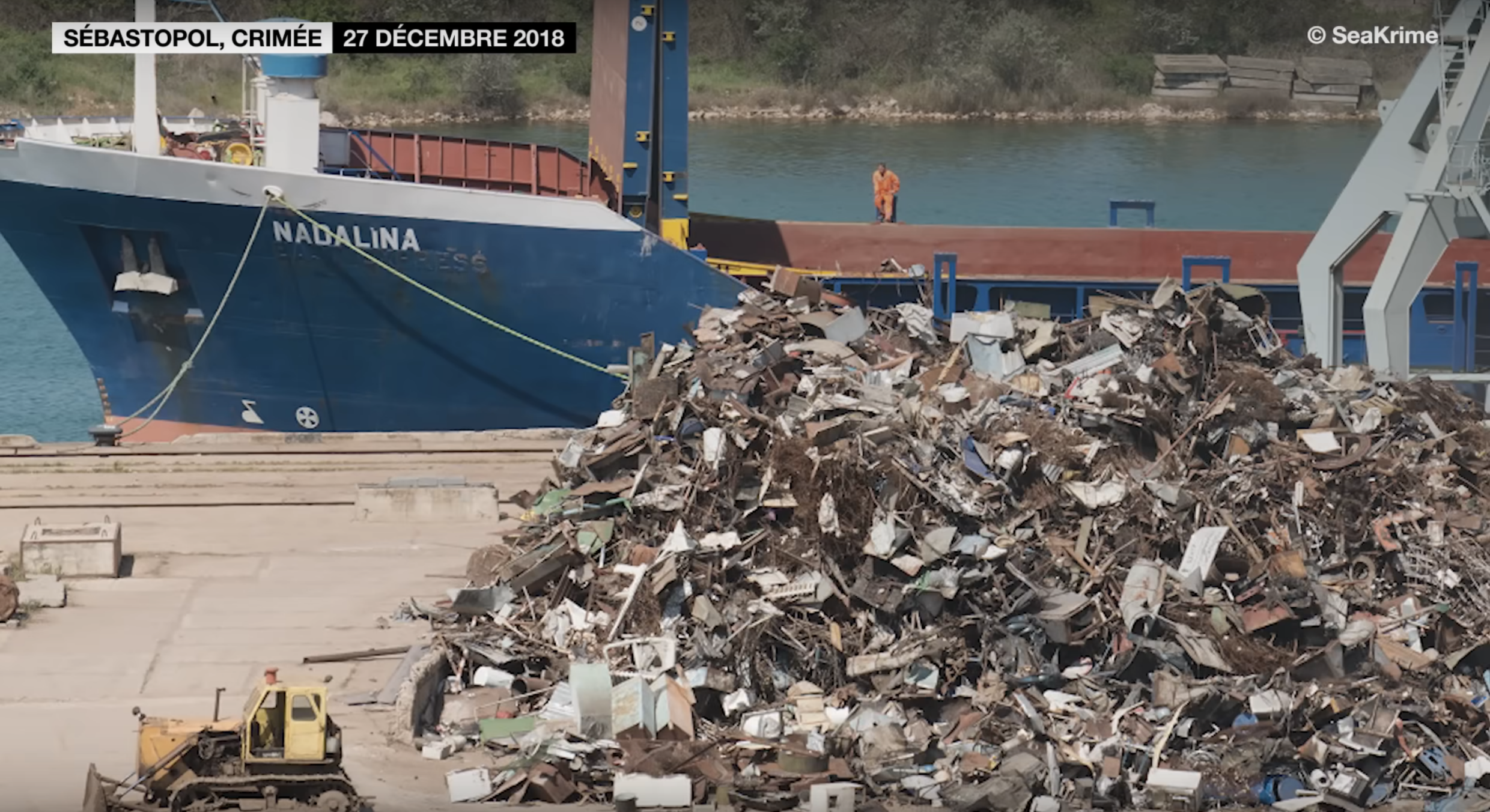 Die Nadalina legte am 27. Dezember 2018 im Hafen von Sewastopol auf der Krim an und war mit einer Ladung Altmetall beladen.