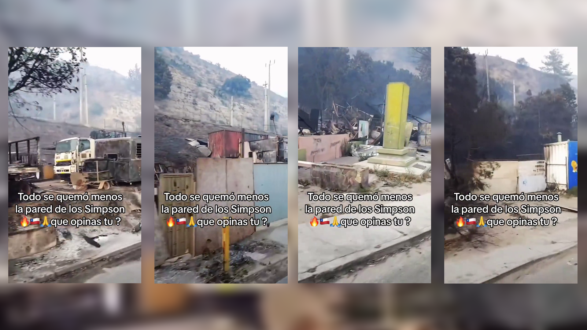 In this video, shared on Twitter, you can see that it is not just the blue object that was spared by the fire, even though that’s what viewers focused on. For example, a truck, a wooden door and some kind of structure made out of concrete and painted yellow were also spared.