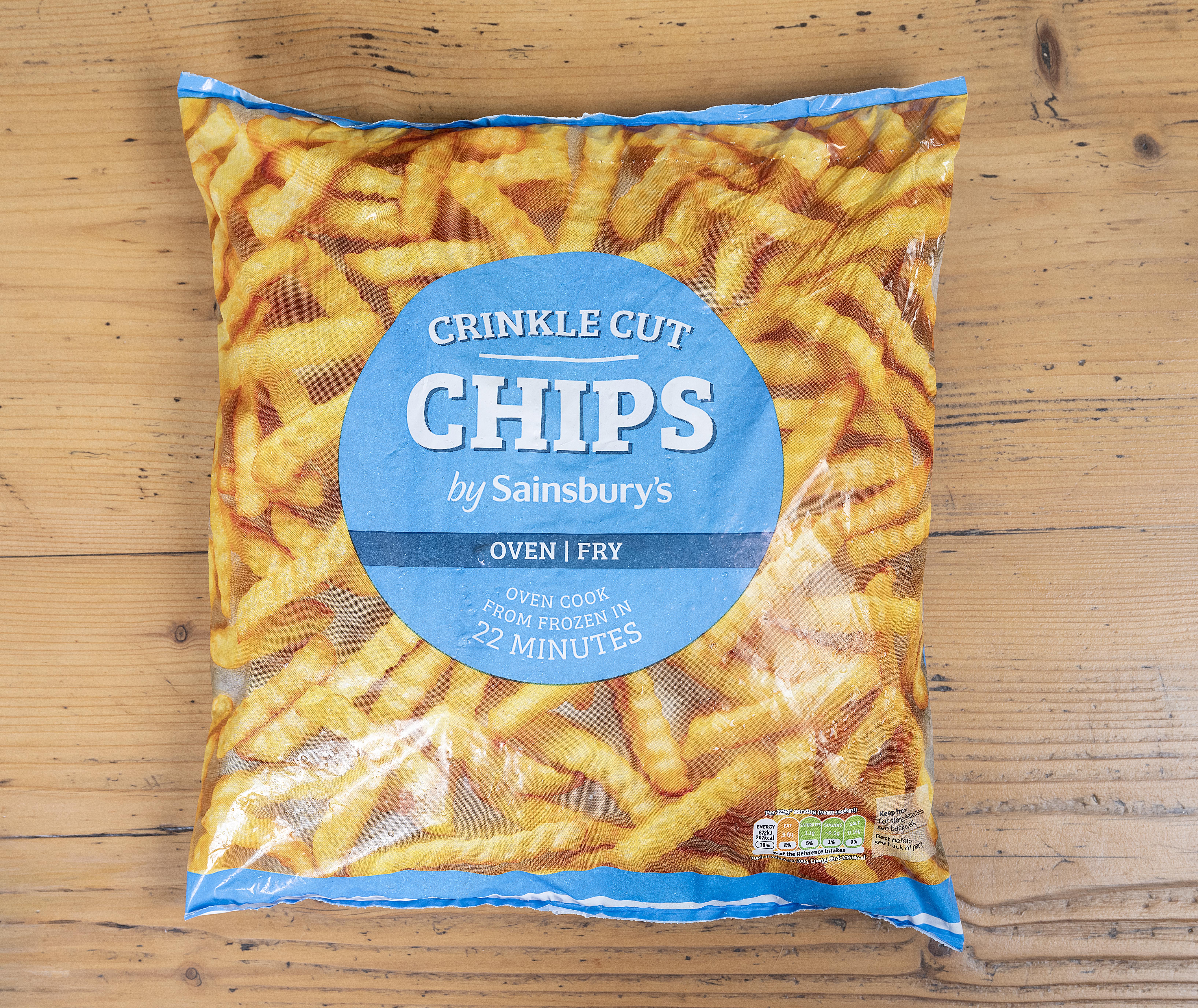 Sainsbury's Crinkle Cut Chips brennen sehr leicht