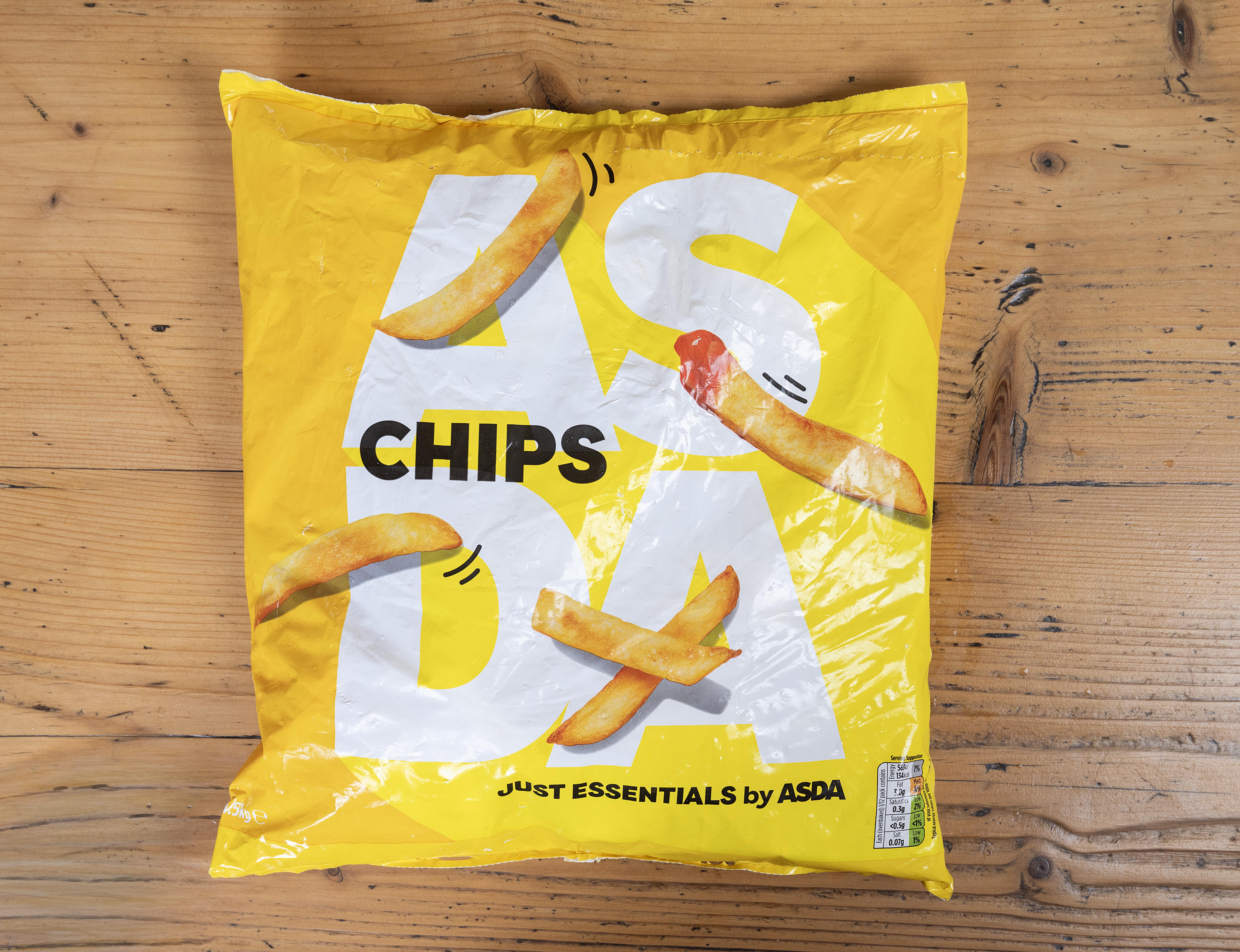 Asda Straight Cut Chips schmeckten nicht ausreichend gekocht