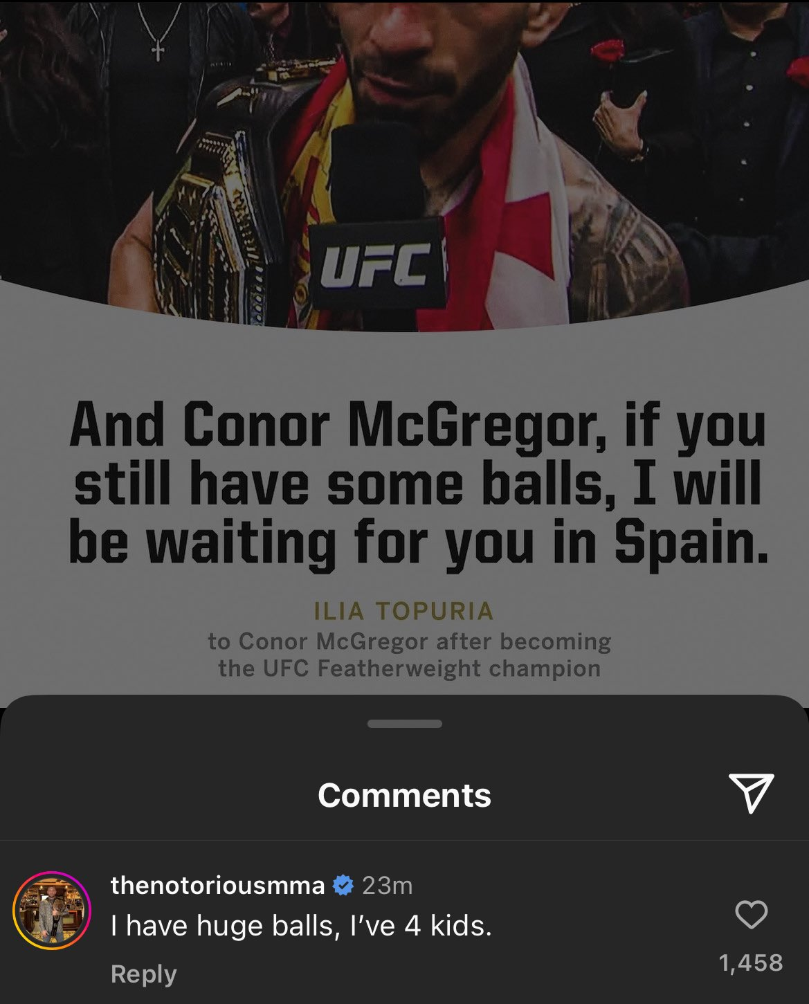 The Notorious reagierte schnell und deutlich auf „El Matador“ auf Instagram