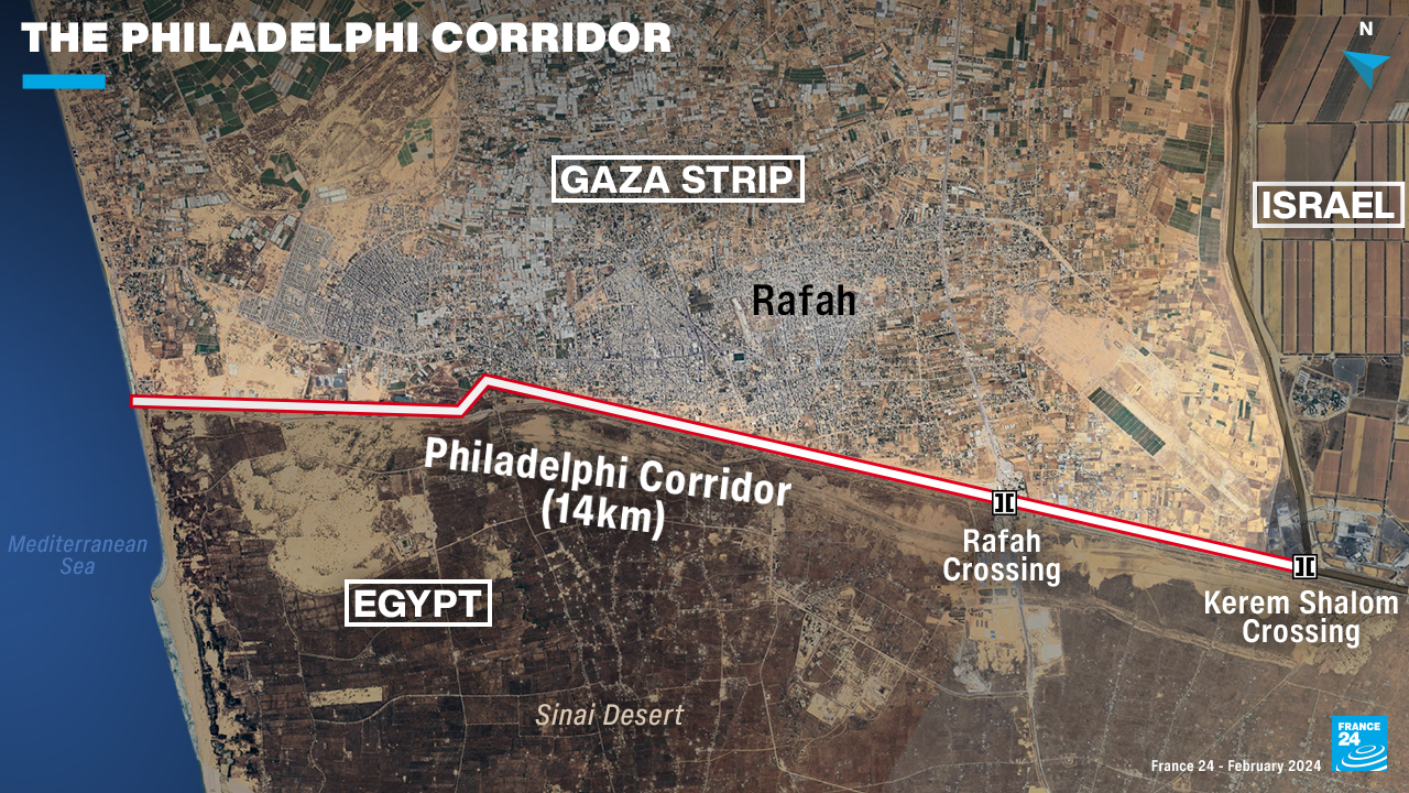 Eine Pufferzone, in der die Grenzen Israels, Ägyptens und des Gazastreifens aufeinandertreffen.