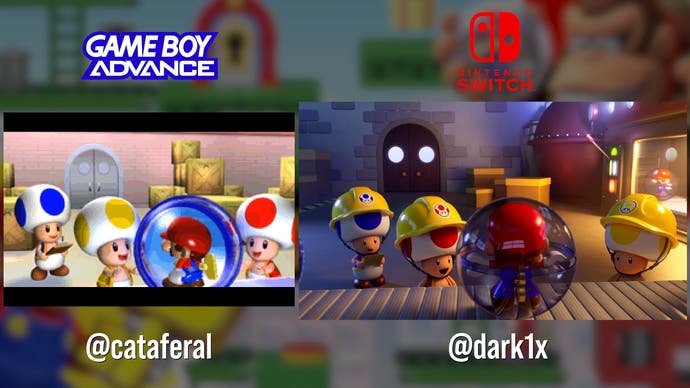 Game Boy Advance vs. Switch Mario vs. Donkey Kong Vergleichs-Screenshots mit Zwischensequenzen