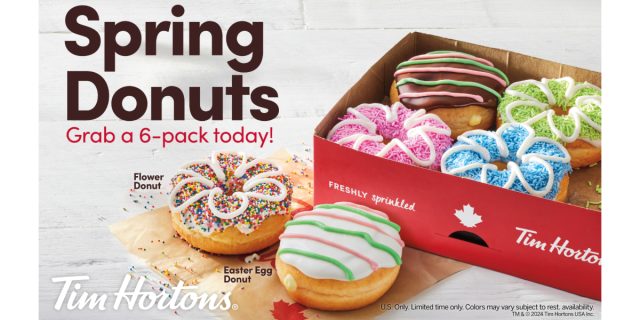 Tim Hortons Frühlings-Donuts, einschließlich Blumen- und Osterei-Donuts