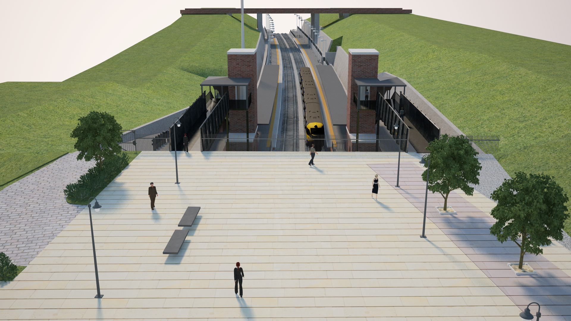 Der neue Bahnhof wird zwischen Woodbridge Road und St Mary's Row liegen