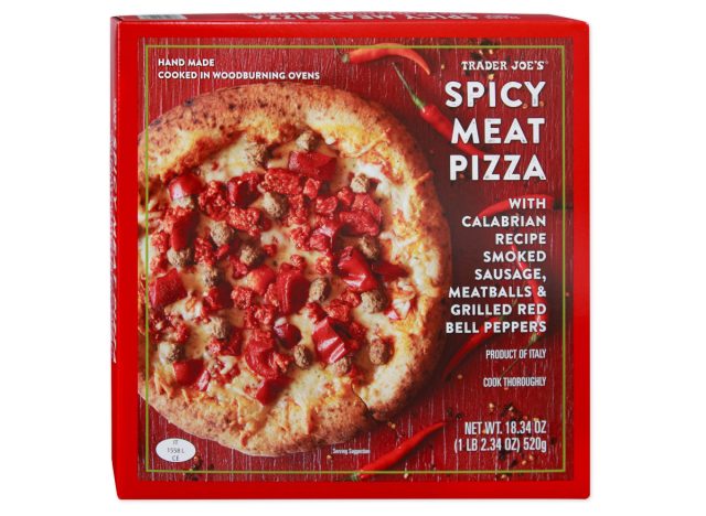 Trader Joe's Pizza-Box mit scharfem Fleisch