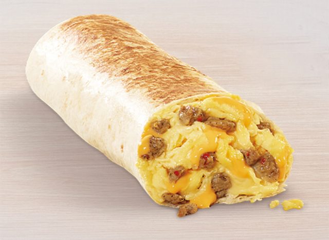 Taco Bell Cheesy geröstete Frühstücks-Burrito-Wurst