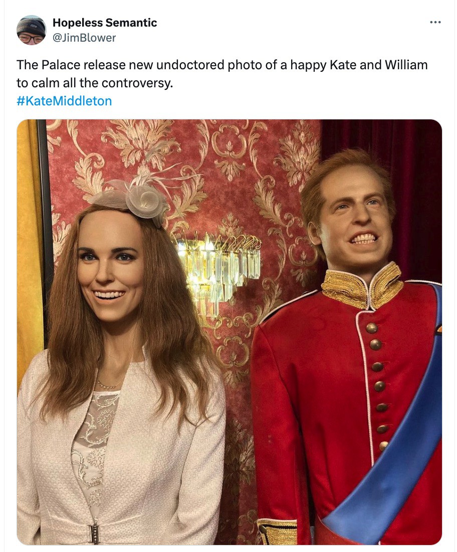 Ein online veröffentlichtes Meme, das sich auf Kates bearbeitetes Foto bezieht