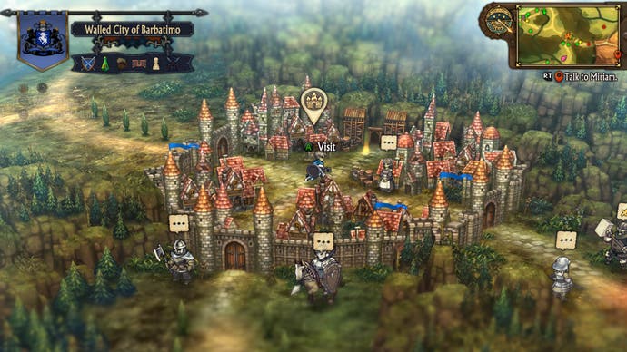 Alain rennt in einem Screenshot von Unicorn Overlord durch eine befreite Stadt