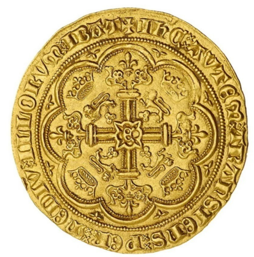 Die Goldmünze aus dem 14. Jahrhundert stammt aus der Regierungszeit von König Edward III., der England zwischen 1327 und 1377 regierte