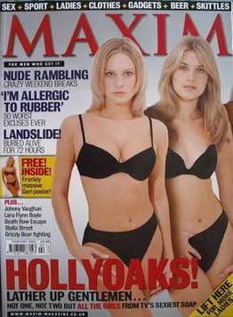 Auf dem Cover von „Maxim“ ist Sarah in einem schwarzen BH und Höschen zu sehen