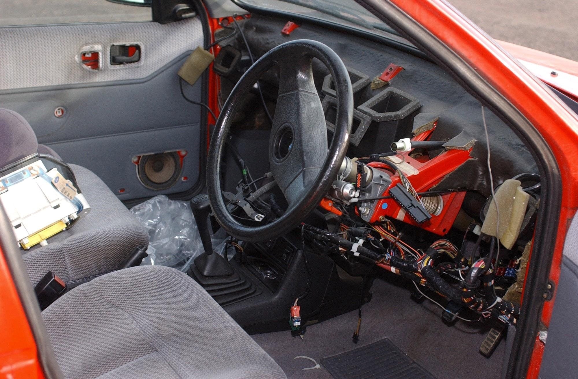 The inside of Ian Huntley’s car after examination by forensic experts