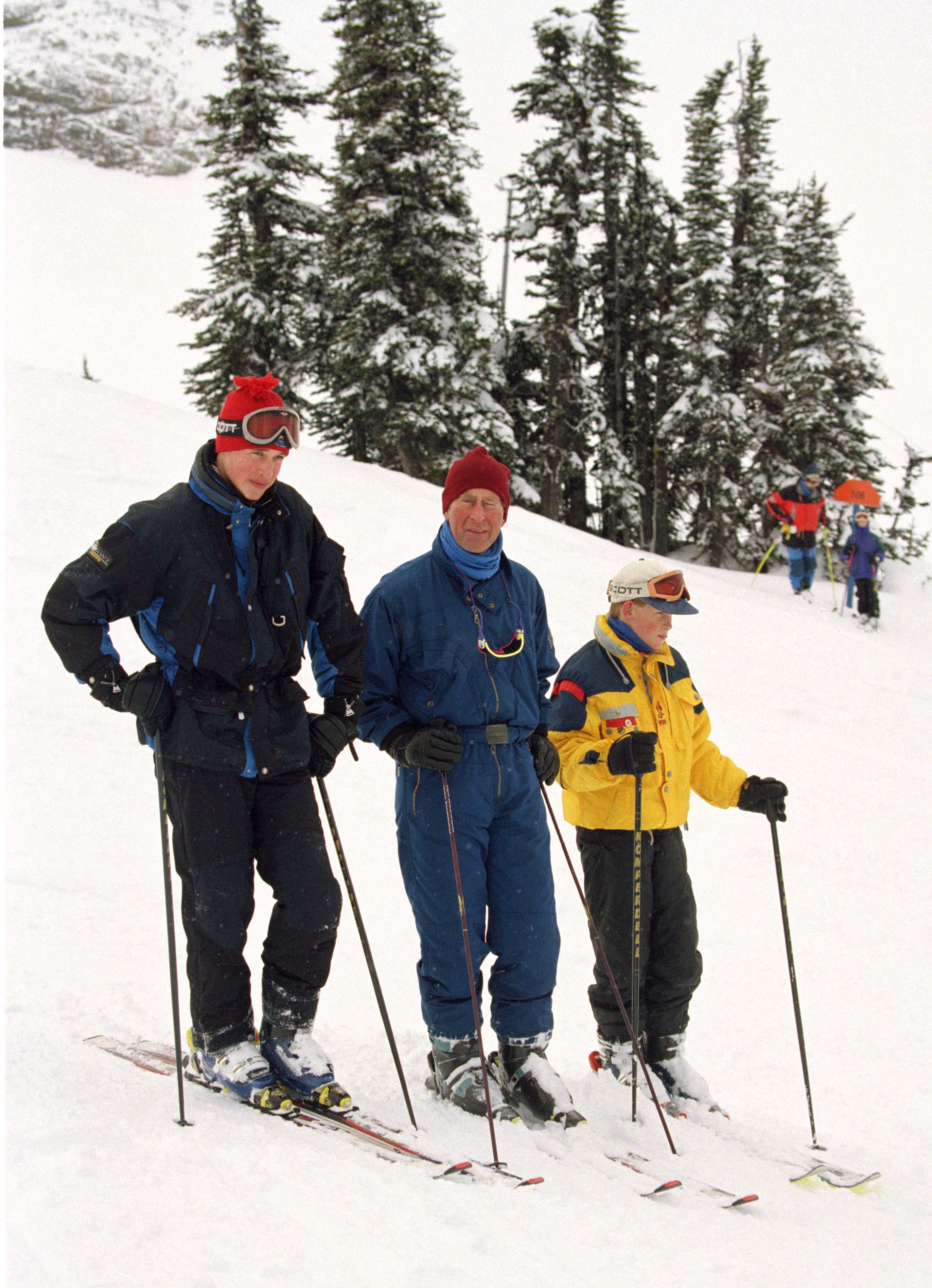 Schon in jungen Jahren wurde Harry und William das Skifahren beigebracht
