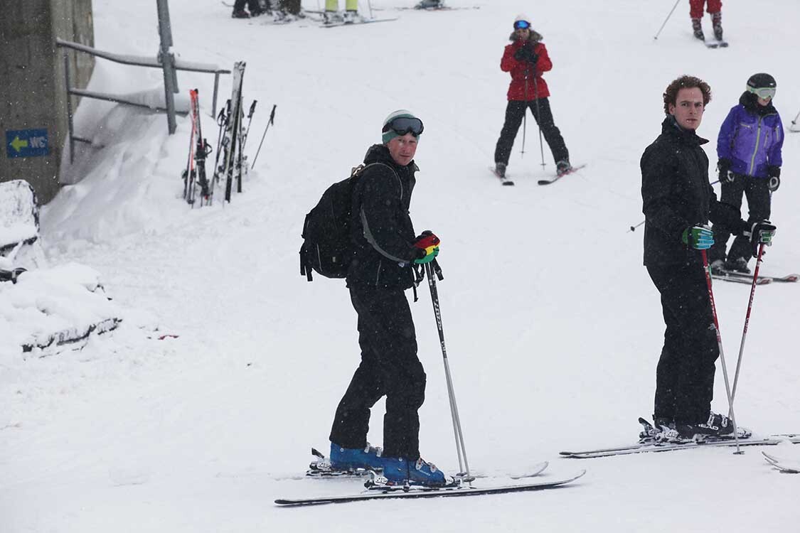 Harry beim Skifahren in Verbier, Schweiz, am Silvesterabend 2012
