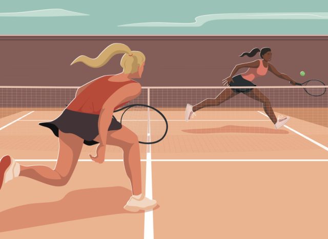 Illustration von Frauen, die Tennis spielen