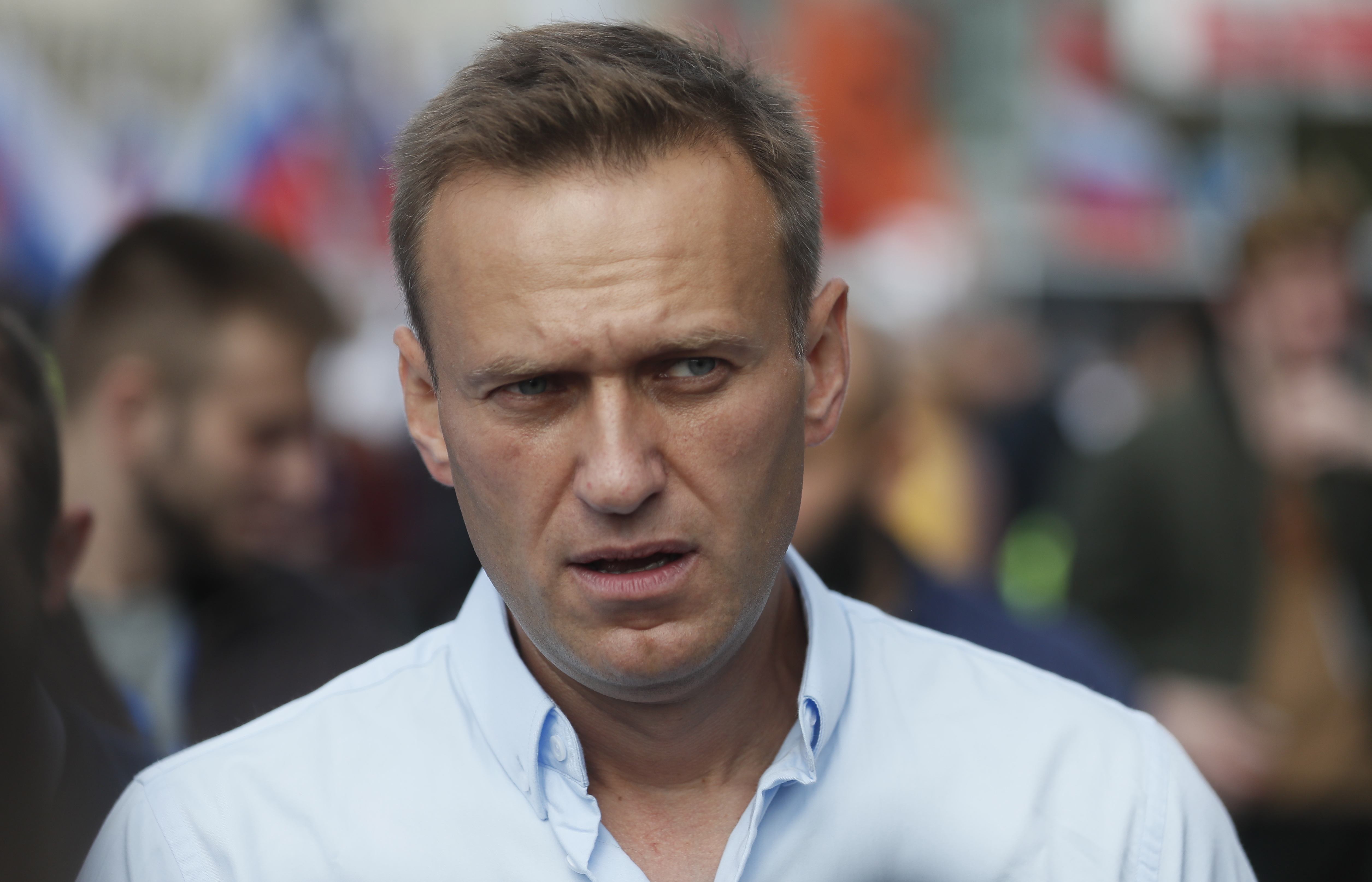 Der verstorbene Nawalny nimmt an einer Kundgebung zur Unterstützung von Oppositionskandidaten bei den Wahlen zur Moskauer Stadtduma im Stadtzentrum von Moskau, Russland, im Jahr 2019 teil