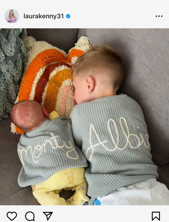 Das Paar hat zwei Jungen namens Monty und Albie, letzterer kommt im Juli zur Welt