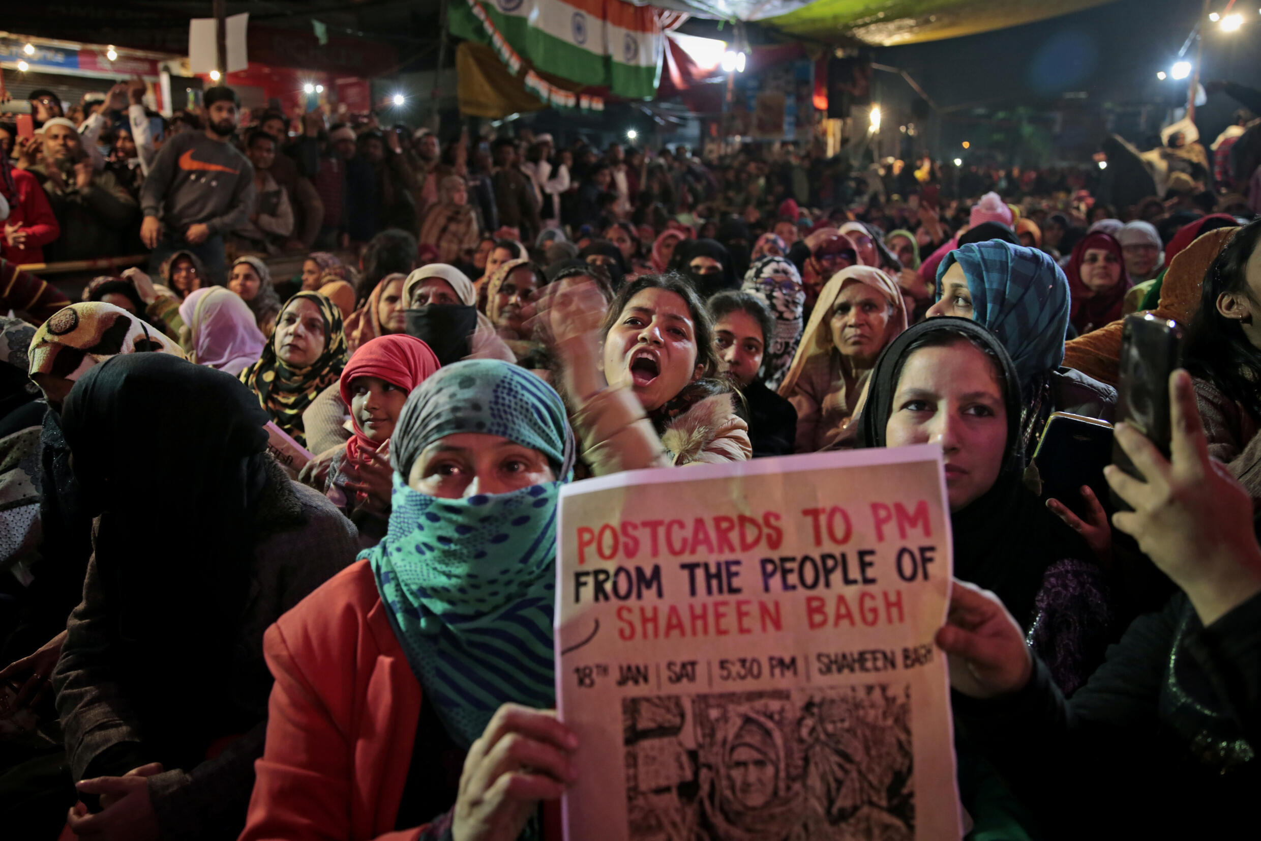 Aktenfoto von Anti-CAA-Protesten in Shaheen Bagh, Neu-Delhi, aufgenommen am 18. Januar 2020.