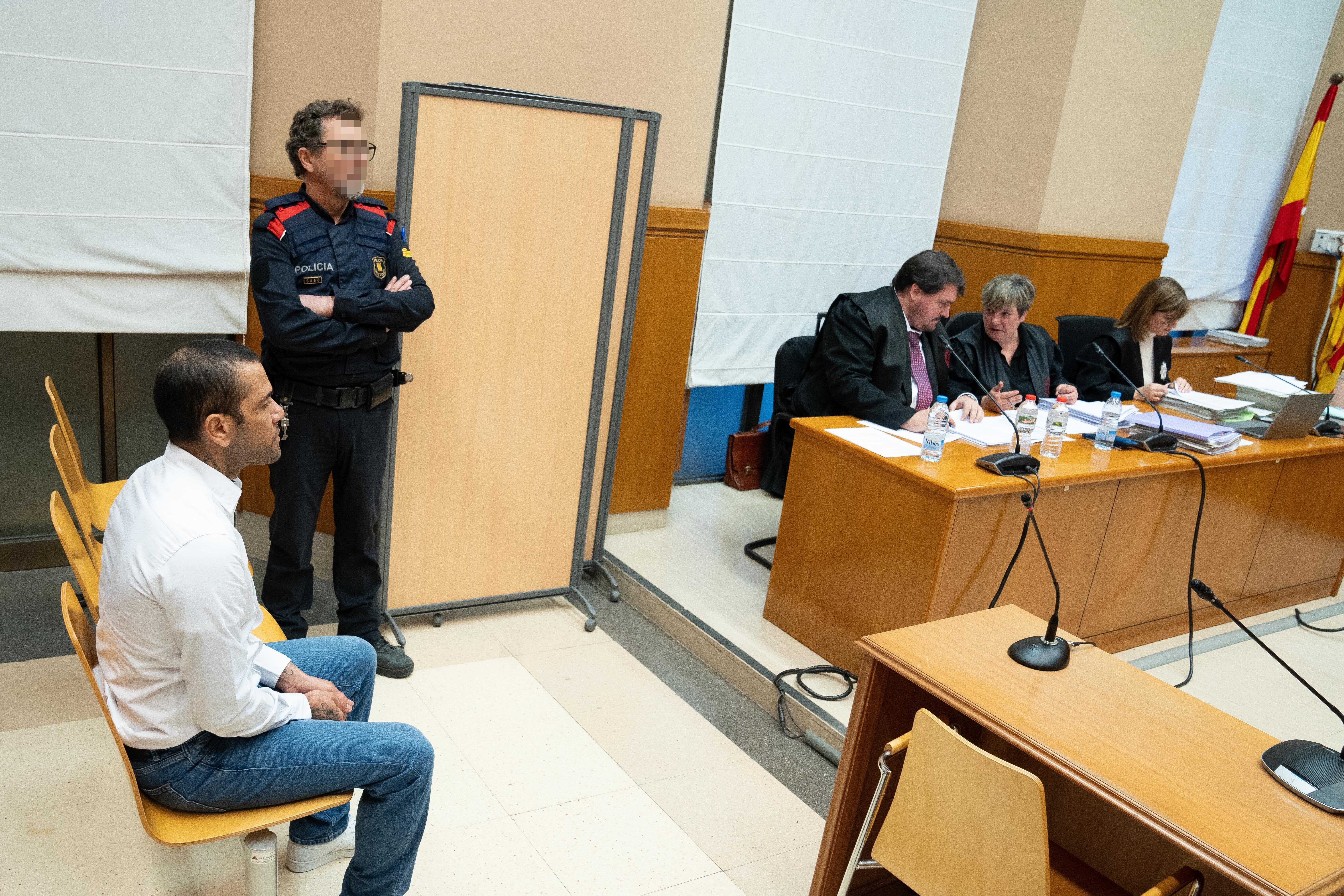 Alves auf der Anklagebank während seines Prozesses Anfang 2024