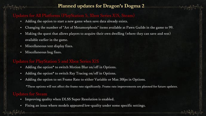 Kommende Korrekturen für Dragons Dogma 2