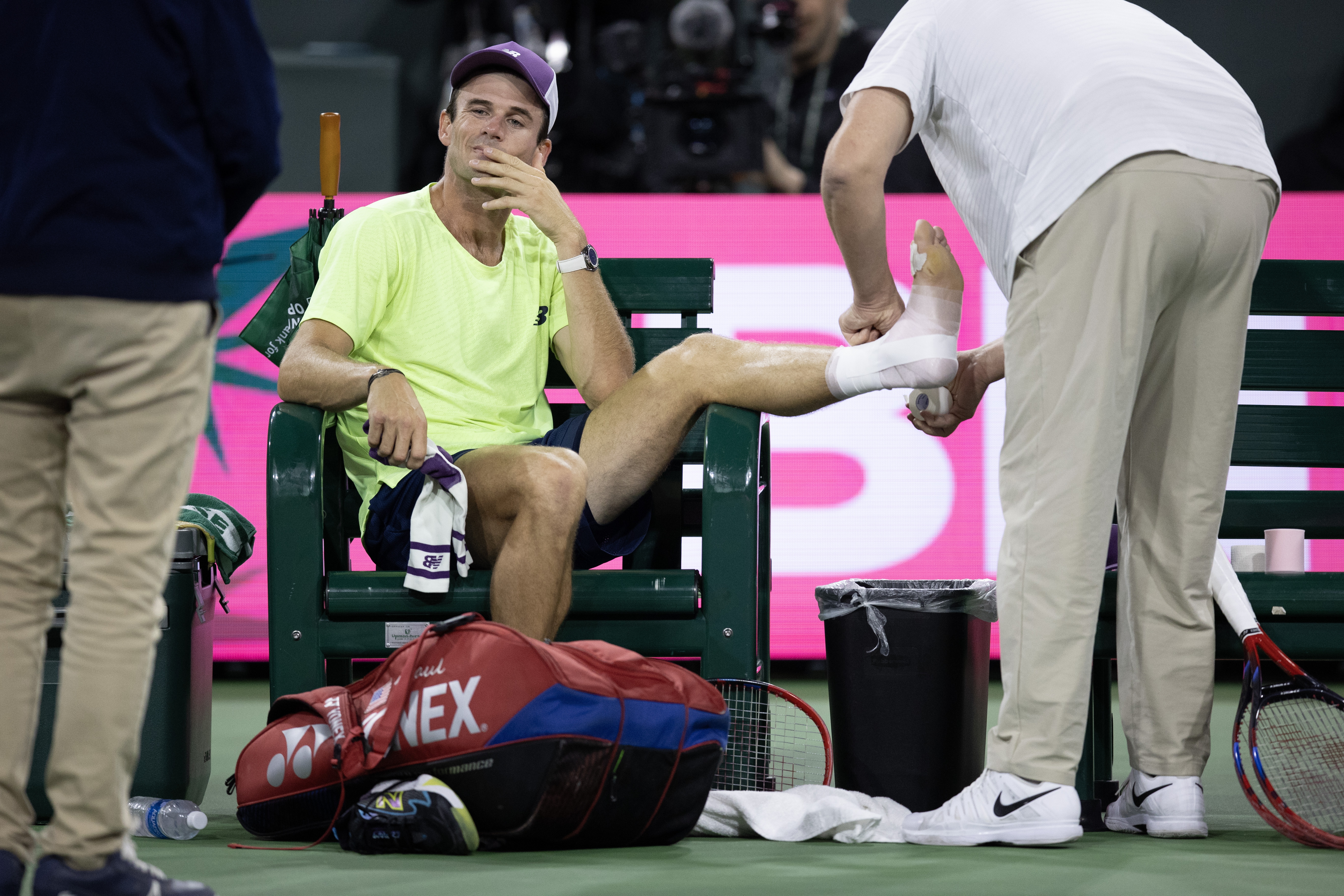 Auch der US-Amerikaner verletzte sich letzte Woche gegen Daniil Medvedev in Indian Wells am Knöchel