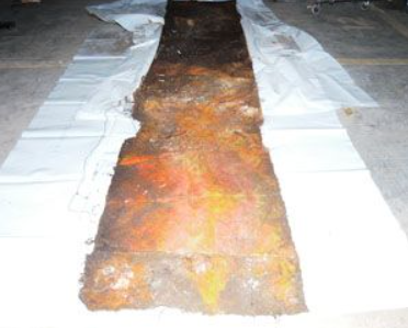 Ein Teil des Teppichs, in den sie eingewickelt war, wurde gefunden
