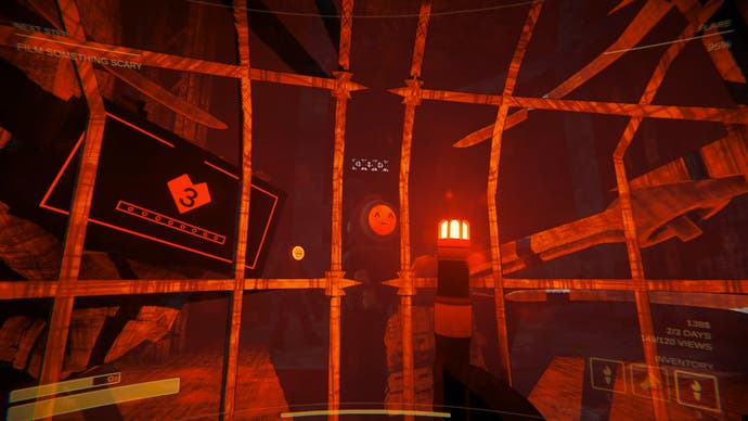 Screenshot mit Inhaltswarnung, der Spieler zeigt, die in ein rotes Licht getaucht sind