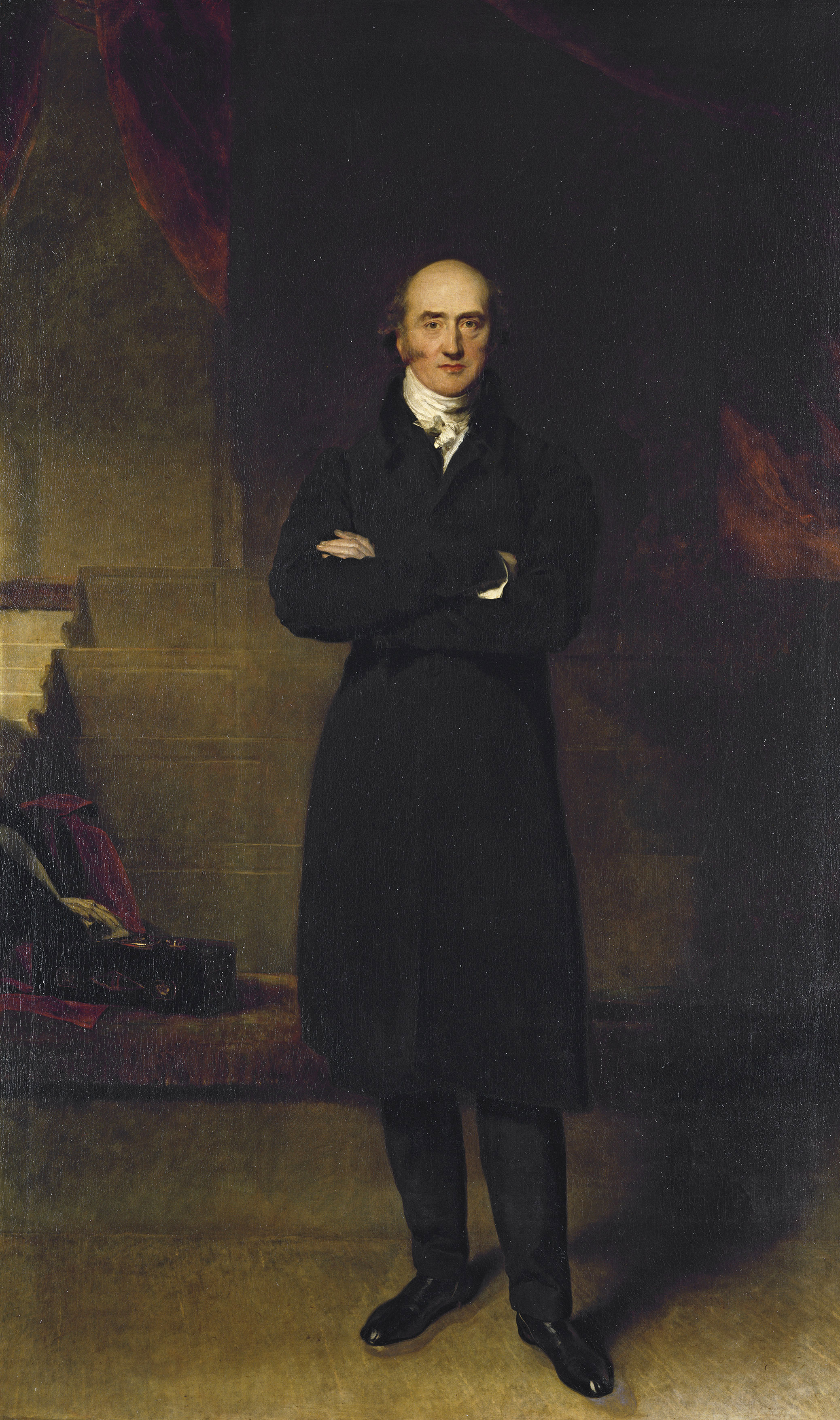 Ein Porträt von Sir Thomas Lawrences George Canning, 1825-1829, hängt im Ostflügel aus der Royal Collection