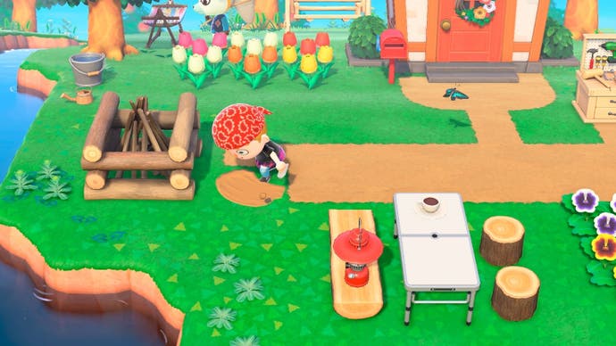 Der Spielercharakter legt in Animal Crossing: New Horizons einen Weg fest.