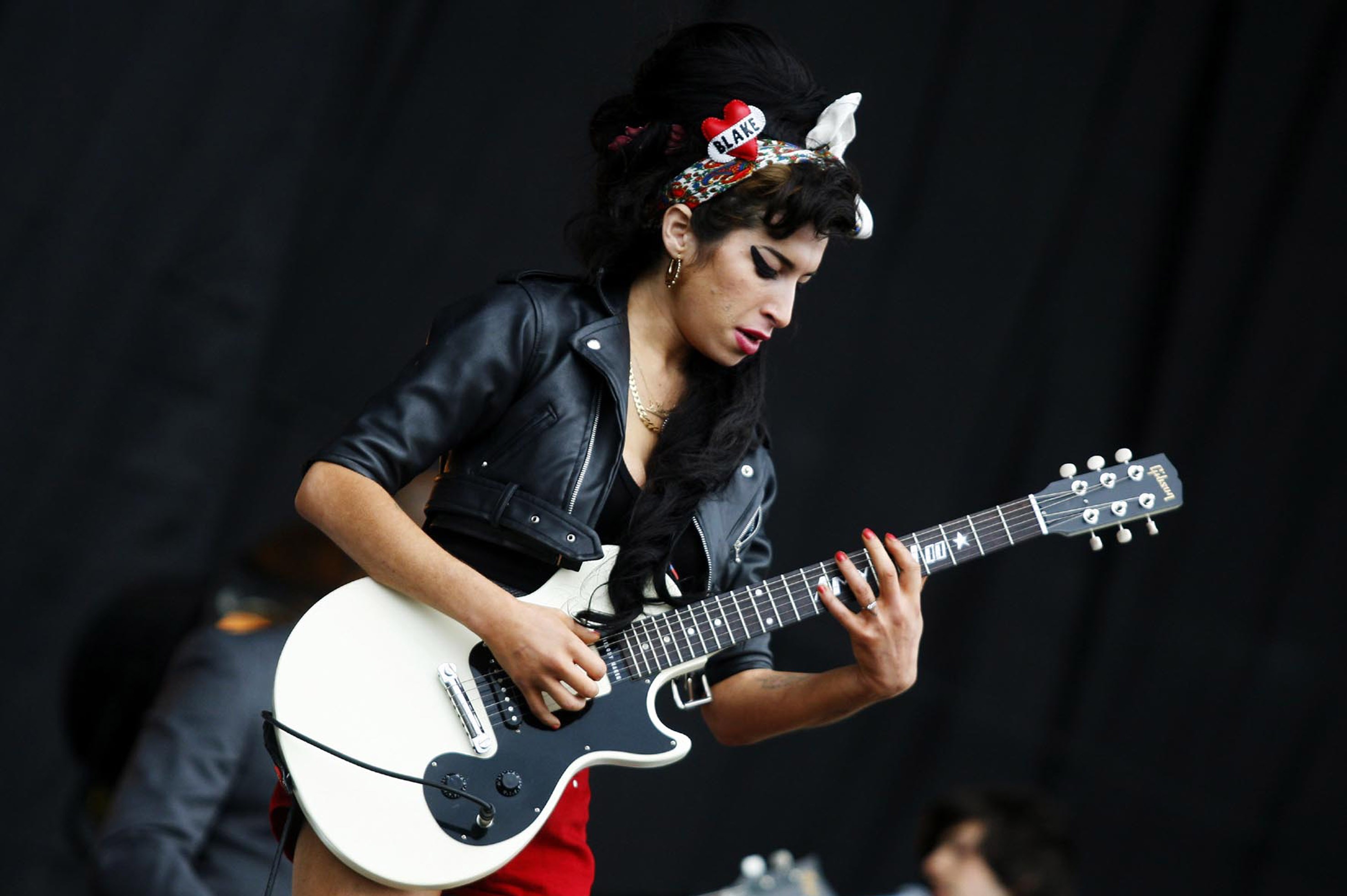Amy performing at T in the Park, Scotland, in 2008