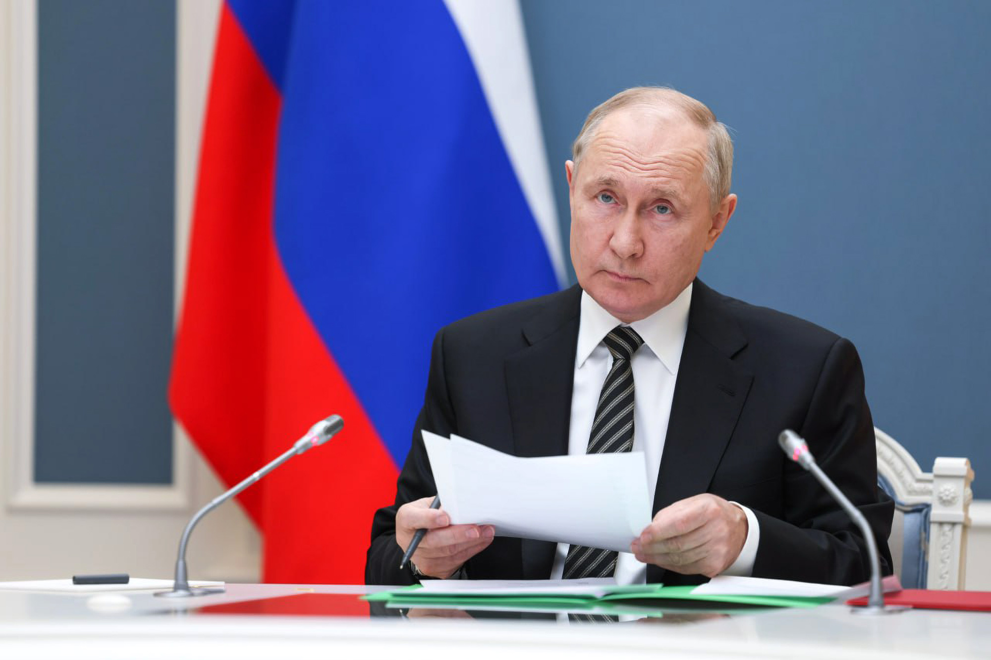 Putin beobachtete im Oktober 2013 per Videokonferenz eine Übung der strategischen Abschreckungskräfte des Landes