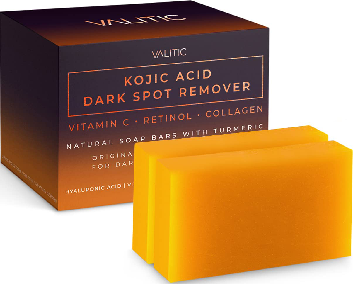 Valitic Kojic Acid Dark Spot Remover Seifenstücke mit Vitamin C, Retinol, Kollagen und Kurkuma sind derzeit bei Amazon im Angebot (Produktfoto)
