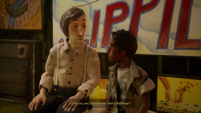 Harold-Heilbutt-Screenshot, der Harold beim Chatten mit einem Kind zeigt