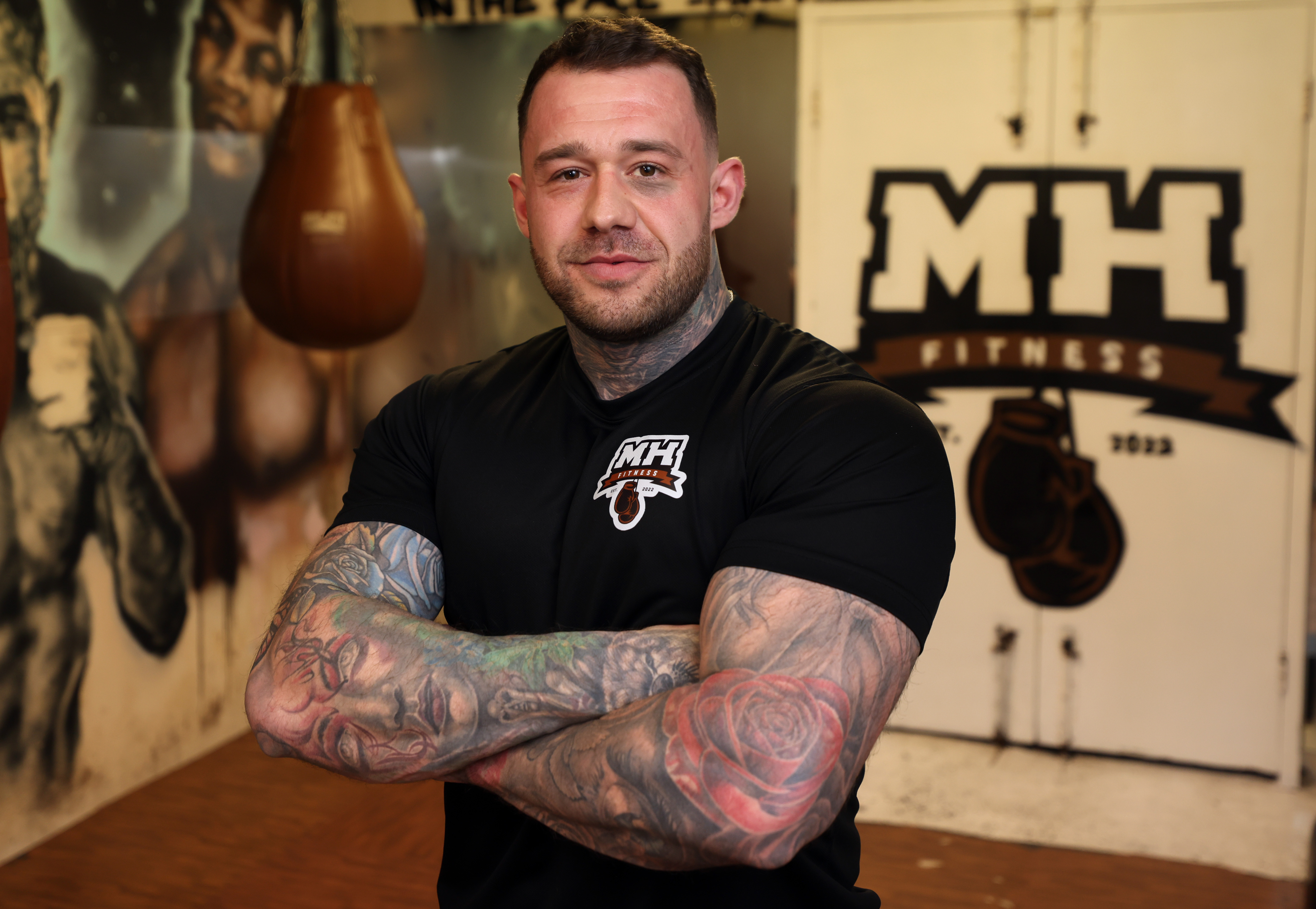 Matt Hartle, 31,  runs a boxing gym near Gamesley to give locals a 'healthy' outlet
