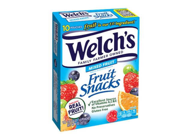 Schachtel mit Welch's Fruchtsnacks auf weißem Hintergrund
